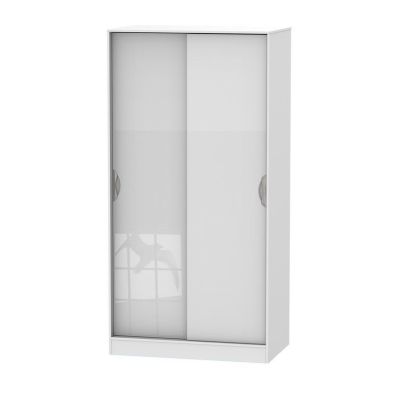 Product photograph of Weybourne Tall Sliding Door Wardrobe White 2 Doors from QD stores