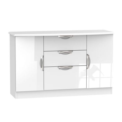 Product photograph of Weybourne Large Sideboard White 2 Doors 3 Drawers from QD stores
