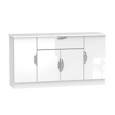 Product photograph of Weybourne Large Cupboard White 4 Doors 1 Drawer from QD stores