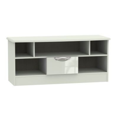 Product photograph of Weybourne Tv Unit Off-white 5 Shelves 1 Drawer from QD stores
