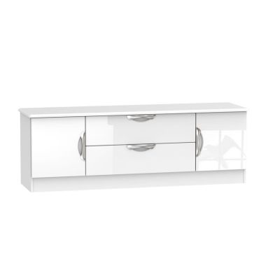 Product photograph of Weybourne Cupboard White 2 Drawers 2 Doors from QD stores