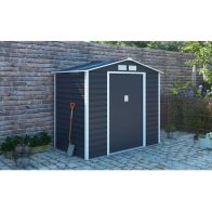 See more information about the Classic Cambridge Garden Metal Shed by Royal Craft - Grey 2.1 x 1.3M