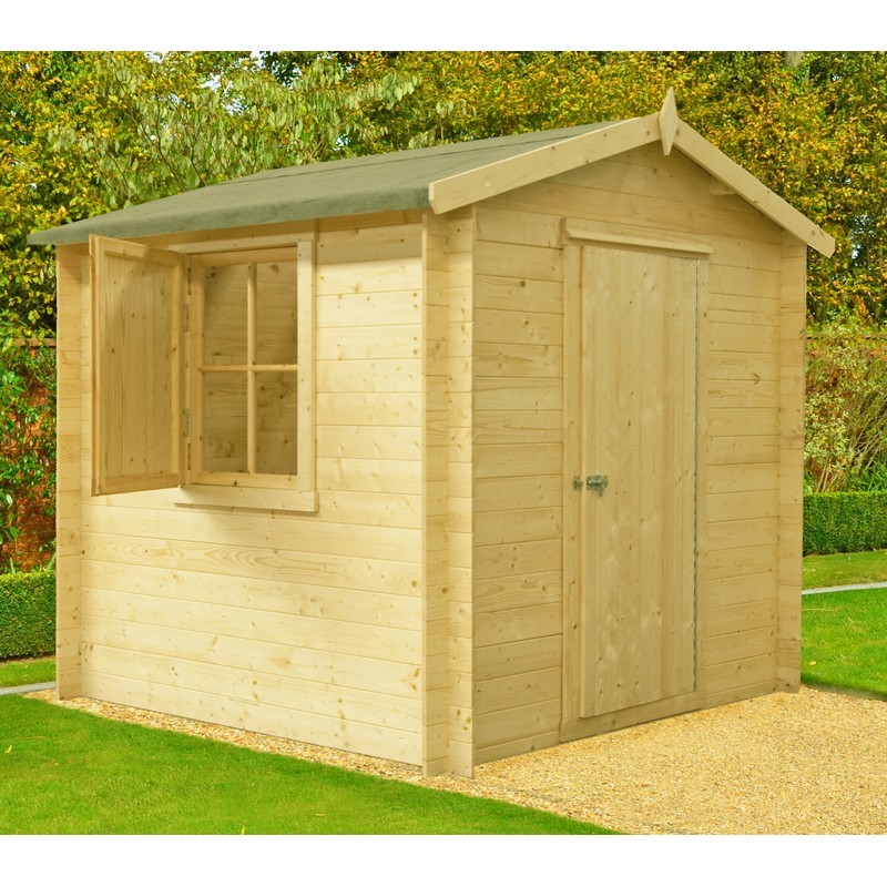 Shire Camelot 10' x 10' Apex Log Cabin - Budget  Cladding Tongue & Groove