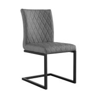 See more information about the Pair of Urban Bauhaus Dining Chairs Metal & Faux Leather Grey