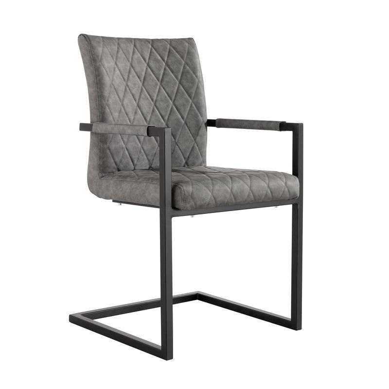 Urban Bauhaus Diamond Stitch Carver Dining Chair Grey