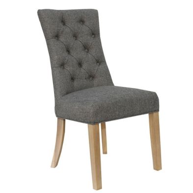 Product photograph of Pair Of Lancelot Curved Dining Chairs Dark Grey from QD stores