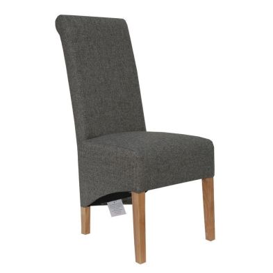Product photograph of Pair Of Baxter Dining Chairs Fabric Dark Grey from QD stores