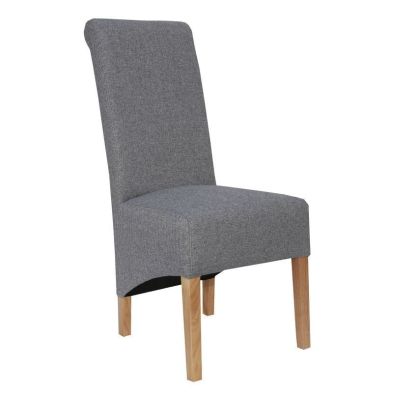 Product photograph of Pair Of Baxter Dining Chairs Fabric Light Grey from QD stores