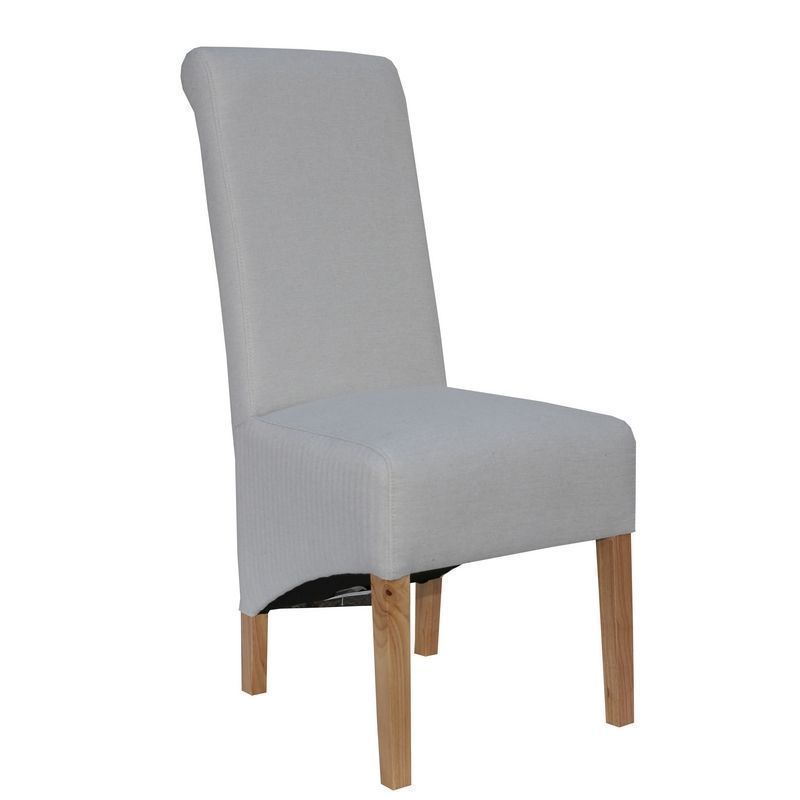 Pair of Baxter Dining Chairs Fabric Natural