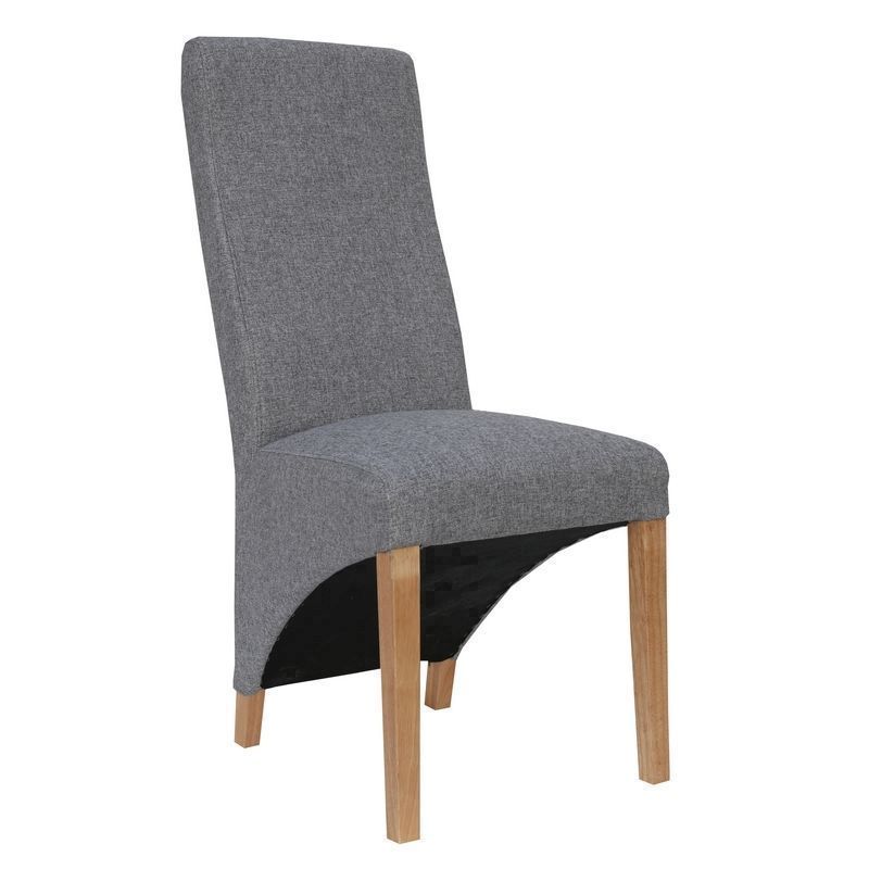 Baxter Fabric Wave Back Dining Chair Light Grey