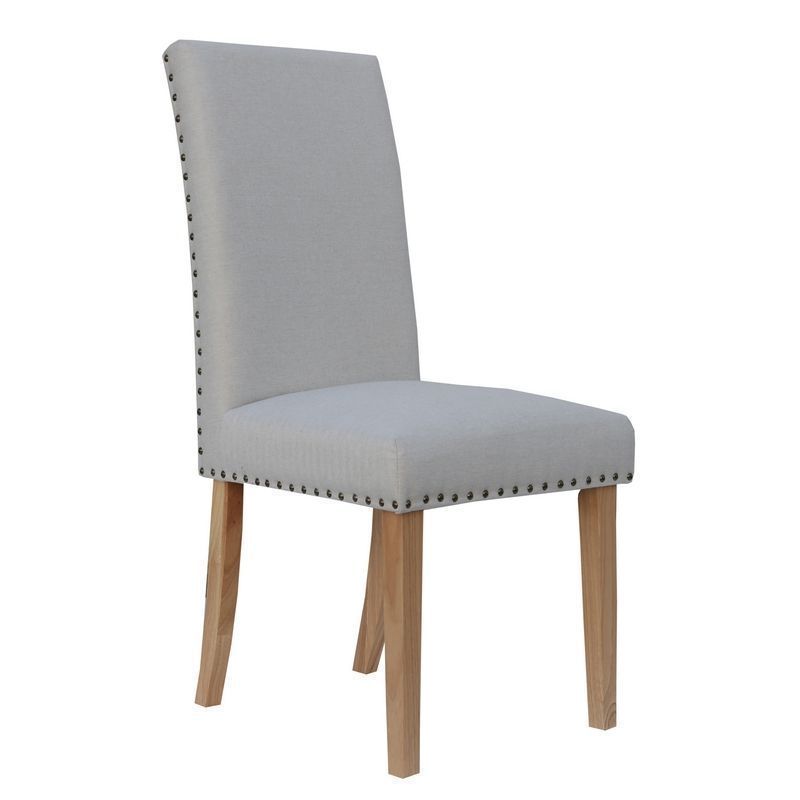 Madrid Fabric Straight Back Dining Chair Natural
