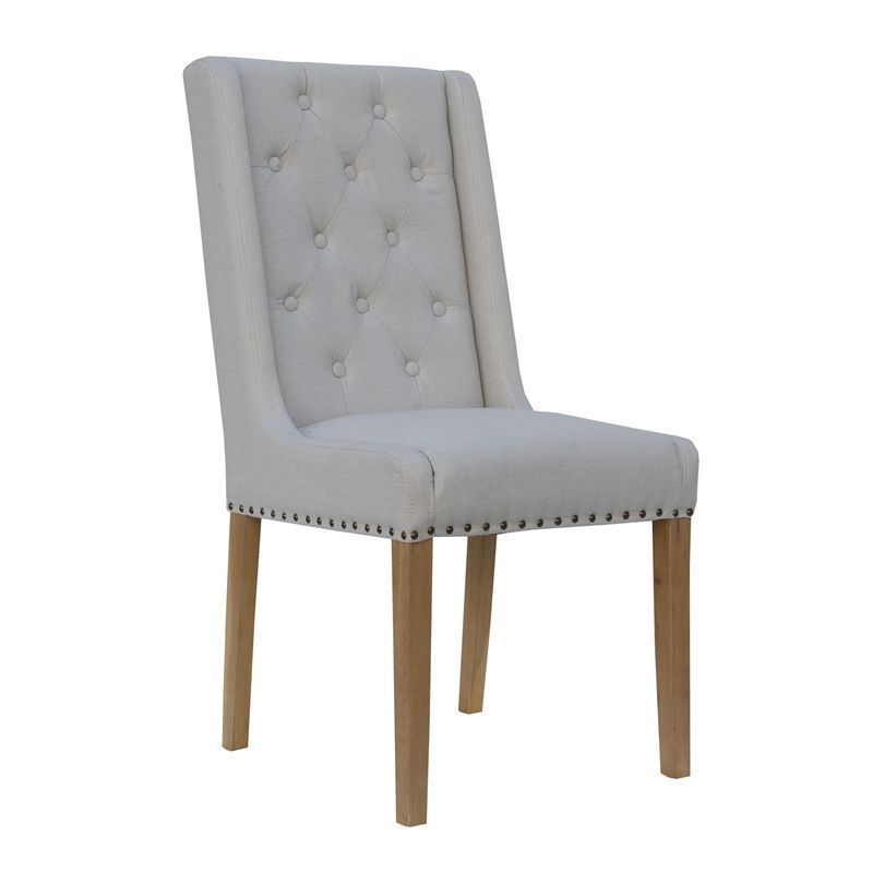 Pair of Lancelot Luxury Dining Chairs Natural