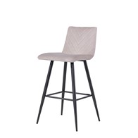 See more information about the Pair of Retro Bar Stools Metal & Fabric Beige