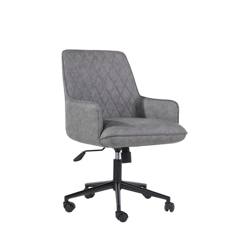 Pair of Urban Bauhaus Office Chairs Metal & Faux Leather Grey