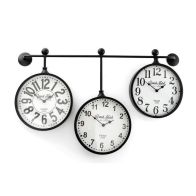See more information about the 3x Clock Metal Black & White Wall Mounted Battery Powered - 79.4cm