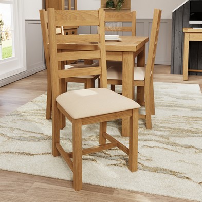 Product photograph of Pair Of Cotswold Dining Chairs Ladder Back Oak Natural from QD stores