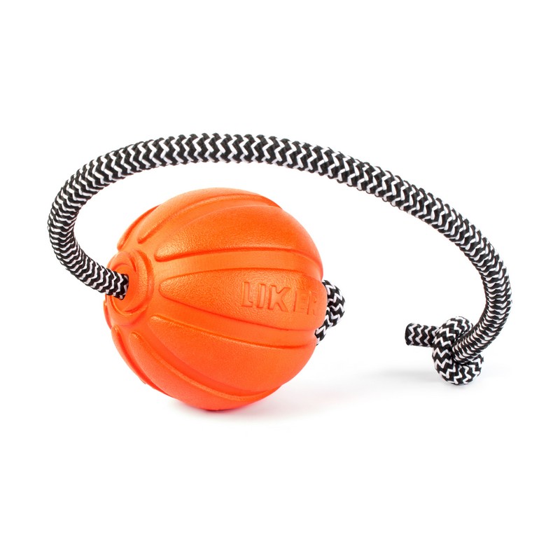 Cord Medium Dog Ball Orange Rubber 30cm by LIKER