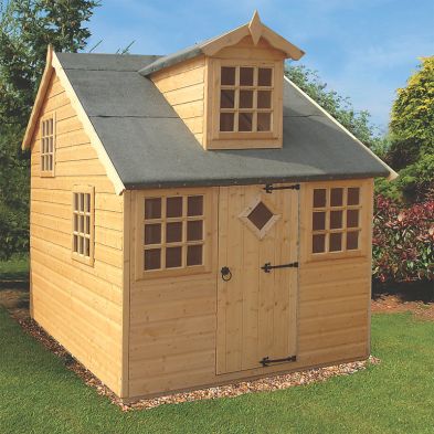 Product photograph of Shire Enchanted 5 10 X 7 10 Dormer Children S Playhouse - Premium Dip Treated Shiplap from QD stores