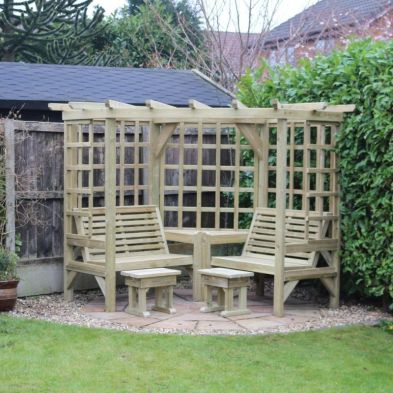 Product photograph of Clementine Garden Arbour By Croft - 4 Seats from QD stores