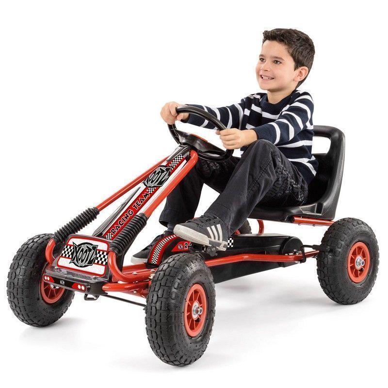 Wensum Xootz Go-Kart Large Red & Black Pedal Handbrake Gear Rubber Tyres