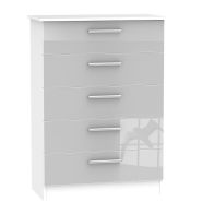 See more information about the Buxton Tall Chest of Drawers White & Grey 5 Drawers
