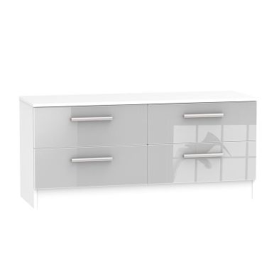 Buxton Large Chest of Drawers White and Grey 4 Drawers from QD Stores