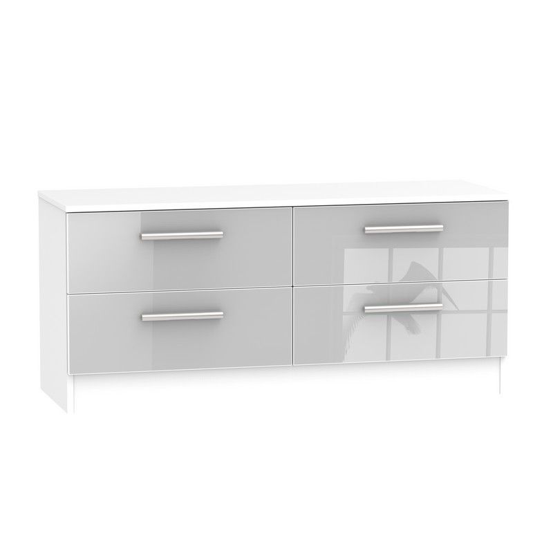 Buxton Large Chest of Drawers White & Grey 4 Drawers