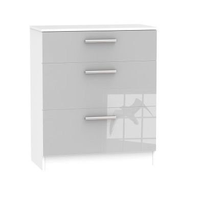 Buxton Chest Of Drawers White Grey 3 Drawers 885cm