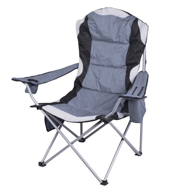 Grey Padded Camping Chair+ Drink Pkt