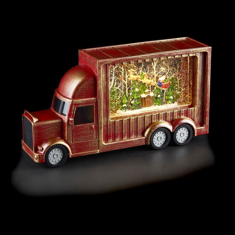 Festive Truck LED Christmas Decoration with Spinning Glitter