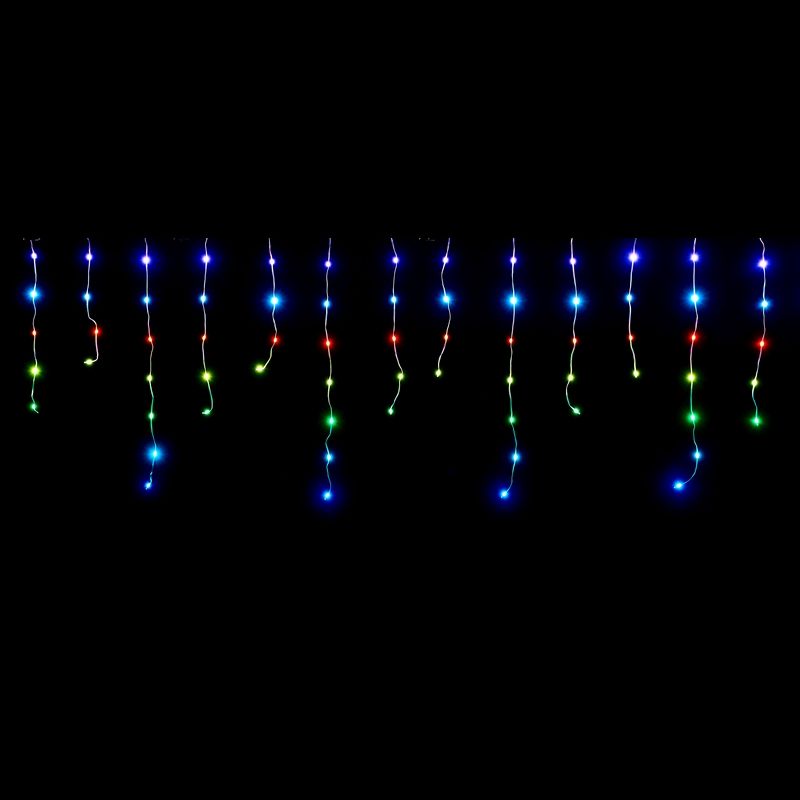 Animated Icicle Christmas Lights - 105 Multicolour LEDs