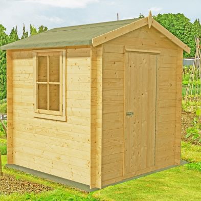 Product photograph of Shire Danbury 8 3 X 7 11 Apex Log Cabin - Premium 19mm Cladding Log Clad from QD stores