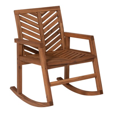 Chevron Rocking Chair Wood Brown