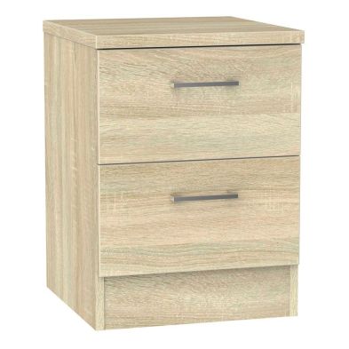 Product photograph of Elmsett Slim Bedside Table Natural 2 Drawers from QD stores