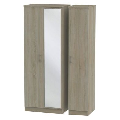 Product photograph of Elmsett Tall Wardrobe Brown 3 Doors from QD stores