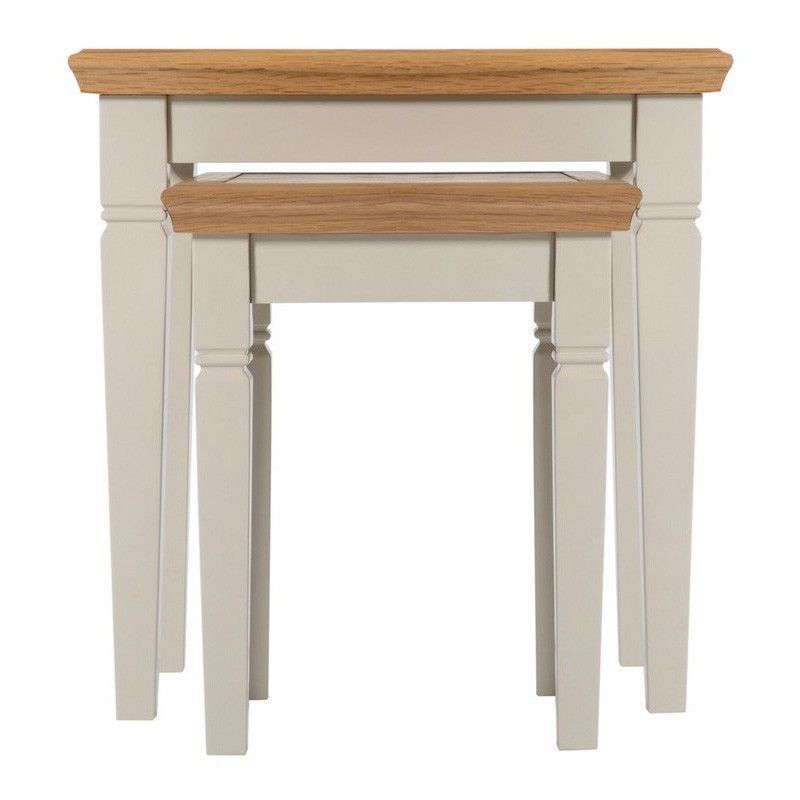 Country Cottage Duo Nest of Tables Cream & Oak
