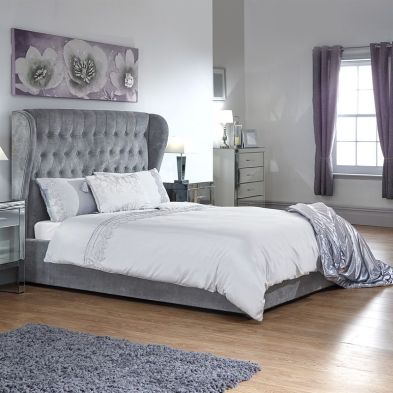 Product photograph of Dakota Double Ottoman Bed Fabric Grey 5 X 7ft from QD stores