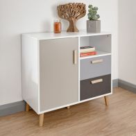 See more information about the Delta Sideboard White & Grey 1 Door 1 Shelf 2 Drawer
