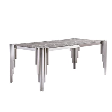 Shimmer Dining Table Stainless Steel Grey
