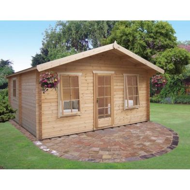 Product photograph of Shire Drummond 15 2 X 15 2 Apex Log Cabin - Premium 44mm Cladding Tongue Groove from QD stores