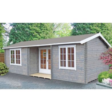 Product photograph of Shire Elveden 13 8 X 25 10 Reverse Apex Log Cabin - Premium 70mm Cladding Tongue Groove from QD stores