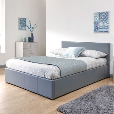 Product photograph of Winston Small Double Ottoman Bed Faux Leather Grey 4 X 7ft from QD stores