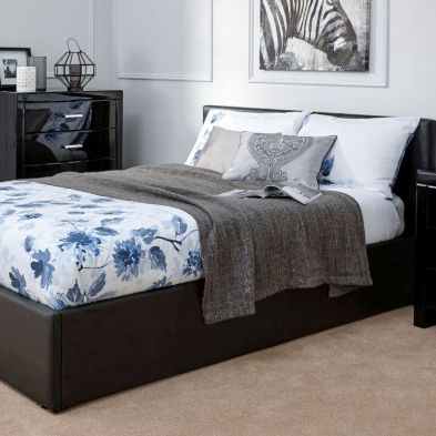 Product photograph of Winston Small Double Ottoman Bed Faux Leather Black 4 X 7ft from QD stores