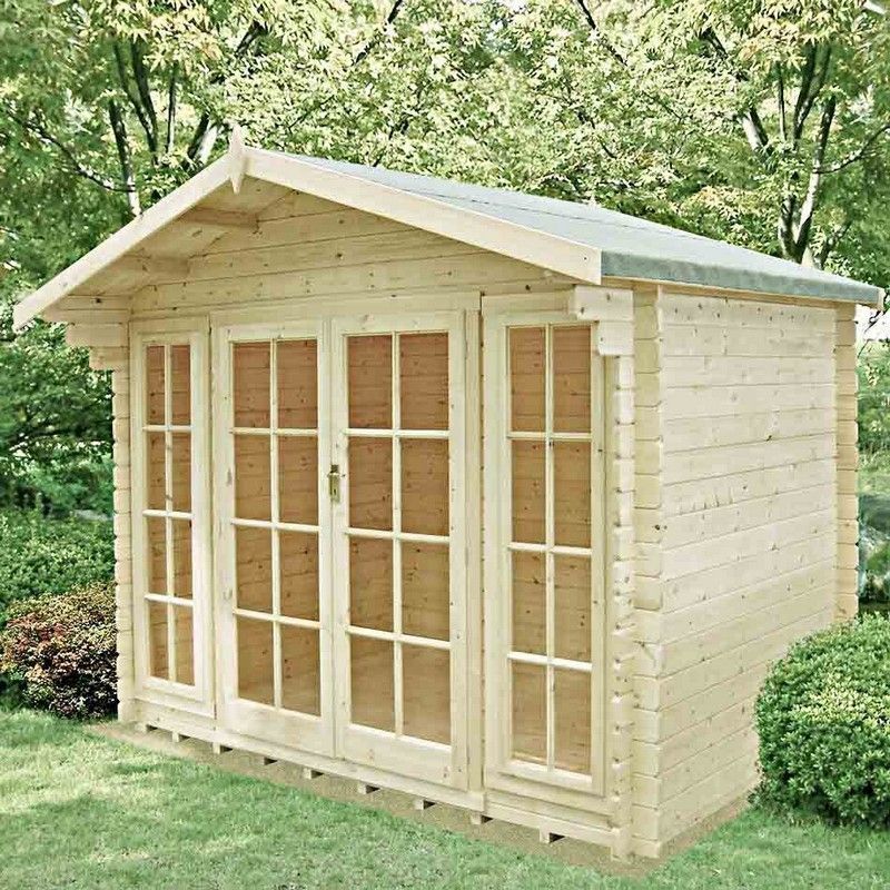 Shire Epping 9' 9" x 5' 10" Apex Log Cabin - Premium 34mm Cladding Tongue & Groove