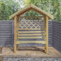 See more information about the Mercia 5' 6" x 2' 3" Apex Garden Arbour - Premium Pressure Treated