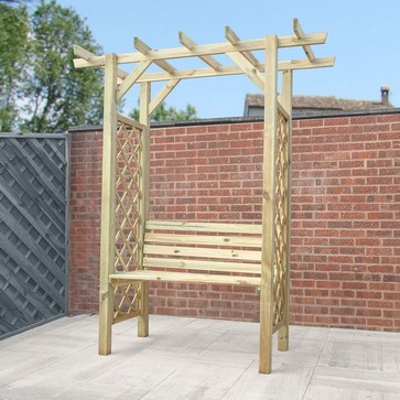 Product photograph of Mercia 5 10 X 2 1 Flat Garden Arbour - Premium Pressure Treated from QD stores