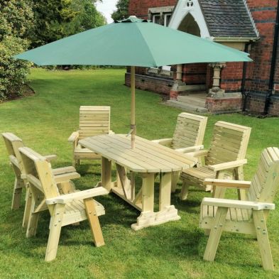 Product photograph of Ergo Garden Patio Dining Set By Croft - 6 Seats from QD stores