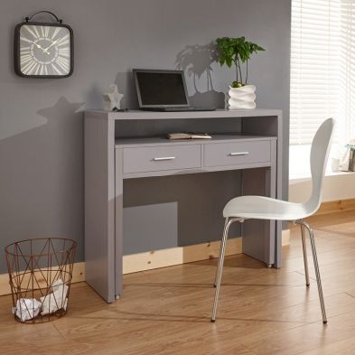 Product photograph of Regis Console Table Grey 2 Drawers from QD stores