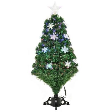 3ft Fibre Optic Christmas Tree Artificial With Led Lights Multicoloured 78 Tips