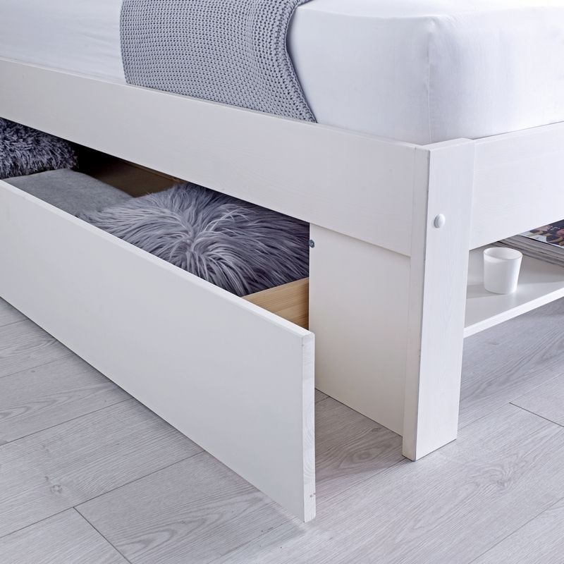 Fabio Under Bed Storage Drawers White 1, King Size Bed With Storage Drawers